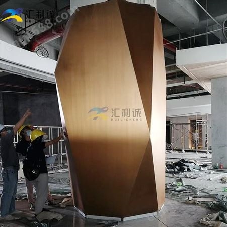 金属包柱不锈钢异型商场包柱定制设计 酒店金色包柱工程