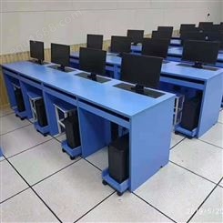 智学校园 德州双人电脑桌 中学生教室长排电脑桌椅厂家