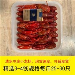 清水冷冻小龙虾3到4钱小青规格21年10月工厂现做冻虾 味道口感肉质都很棒