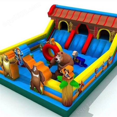 销售供应亲子儿童室内充气城堡蹦床滑梯玩具设备