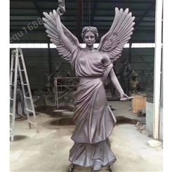 天使铜像 铸铜西方人物铜雕塑 园林广场景观雕塑定做