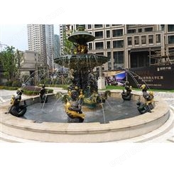 鑫宏铜雕厂家欧式喷泉水景雕塑 广场景观装饰铜雕摆件定做