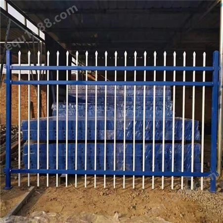 博乐小区围栏网 蓝白锌钢护栏 拼接款铁艺围墙栅栏