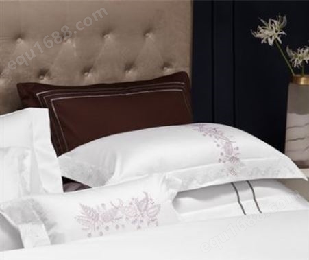 酒店布草床单被套白色宾馆全棉贡缎床单件定制