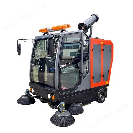 厂区车间清扫车 城市环卫工人打扫清洁街道路面驾驶电动扫地机