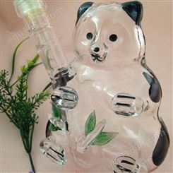 动物熊猫醒酒器  手工玻璃瓶   猫熊泡酒瓶 吹制工艺酒瓶   招财摆件