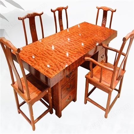 实木大板 朴舍艺品 实木餐桌椅组合 设计精巧