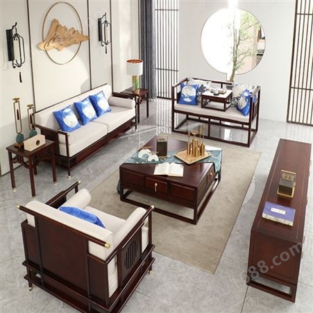 上海新中式贵妃沙发 现代简约123组合沙发  酒店沙发组合工厂