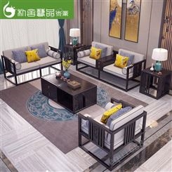 广州朴舍家具别墅实木家具 布艺沙发  新中式实木家具定制