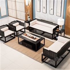 上海酒店全实木沙发组合  新中式沙发组合定制